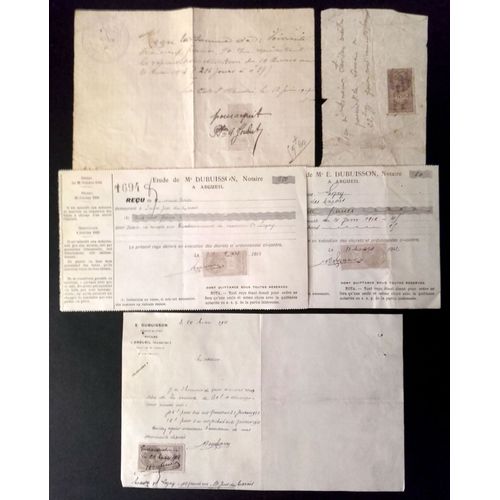 Lot De 5 Timbres Fiscaux Quittances 10c Sur Facture, Reçu Ou Reconnaissance (1911)
