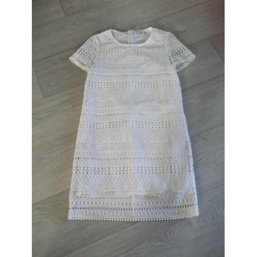 Robe Mango Dentelle Blanche Doublée Taille Xs Tbe