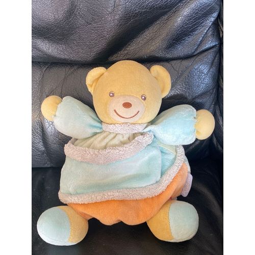 Kaloo Doudou Ours Boule Bleu Orange Spirale Lollies 20cm