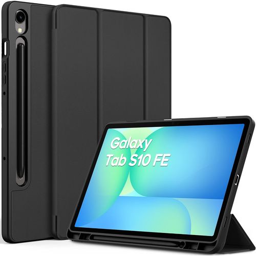 Coque Compatible Avec Samsung Galaxy Tab S10 Fe 10,9 2025 / S9 Fe 10, / S9 11 2023 Avec Porte-Stylet, Étui De Protection Housse En Tpu, Noir