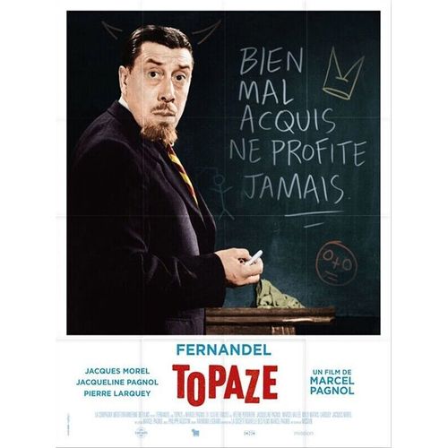 Topaze - Véritable Affiche De Cinéma Pliée - Format 120x160 Cm - De Marcel Pagnol Avec Fernandel, Marcel Vallée, Jacqueline Pagnol, Pierre Larquey, Milly Mathis - 1951 Réédition 2016 #