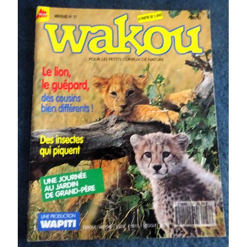 Revue Wakou N° 51 Juin 93 Lle Lion Le Guépard, Des Cousins Bien Différents