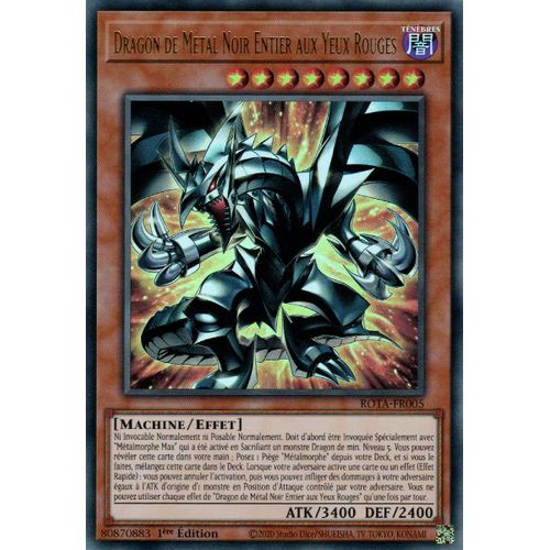 Yu Gi Oh ! Dragon De Métal Noir Entier Aux Yeux Rouges Rota-Fr005 Ultra Rare En Français