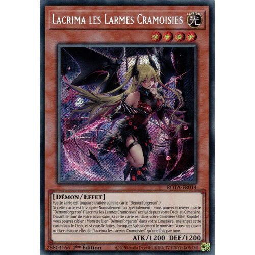 Yu Gi Oh ! Lacrima Les Larmes Cramoisies Rota-Fr014 Secret Rare En Français