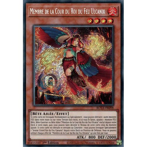 Yu Gi Oh ! Membre De La Cour Du Roi Du Feu Ulcanix Rota-Fr098 Secret Rare En Français