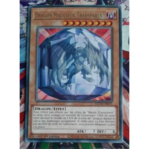 Yu Gi Oh Mztm Fr071 Dragon Malicieux Transparent Rare