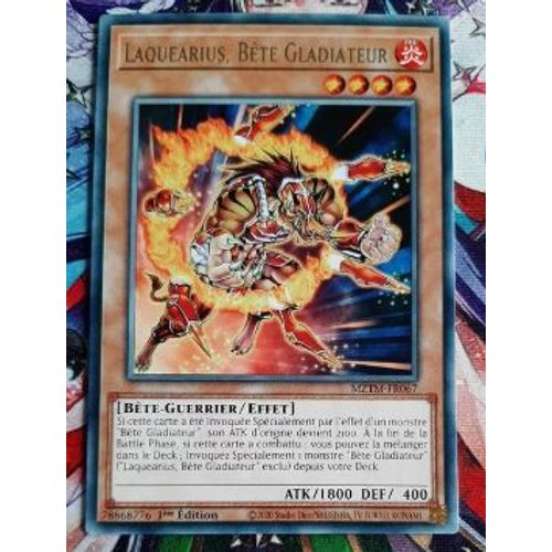 Yu Gi Oh Mztm Fr067 Laquearius Bête Gladiateur Rare