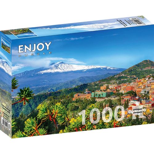 Puzzle 1000 Pièces Enjoy - Volcan Etna Et Taormina, Sicile