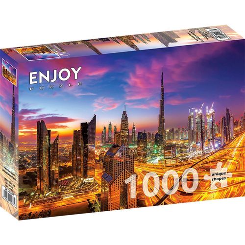 Puzzle 1000 Pièces Enjoy - Matin Sur Le Centre-Ville De Dubaï