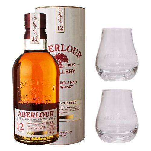 Whisky Aberlour 12 Ans Non Chill-Filtered 70cl + 2 Verres