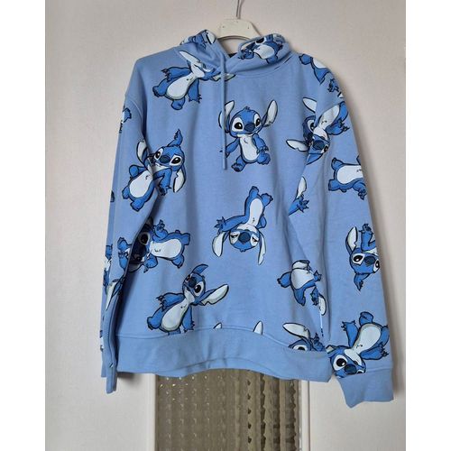 Sweat À Capuche Bleu Imprimé Stitch Primaire Taille Xs 34 16ans