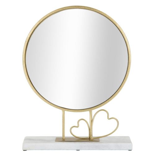 Miroir de Table C?ur 25, Or, 30x9x39,5 cm, Epikasa
