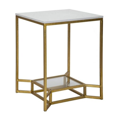 Table Basse Mf536, Or, 47x47x60 Cm, Epikasa