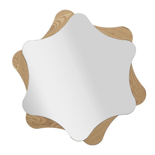 Miroir avec Cadre MF482, Marron, 80x1x80 cm, Epikasa