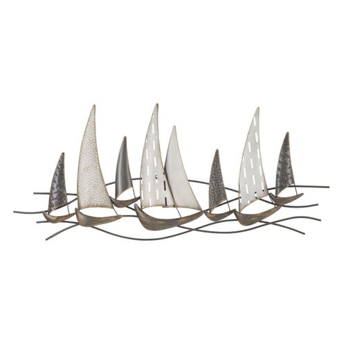 Décoration 3D en Métal Bateaux 5, Multicouleur, 100x3x44 cm, Epikasa