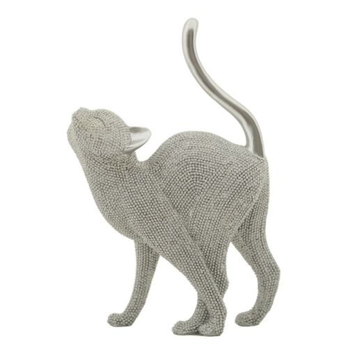Sculpture Chats 4, Argent, 17,5x9x26 cm, Epikasa