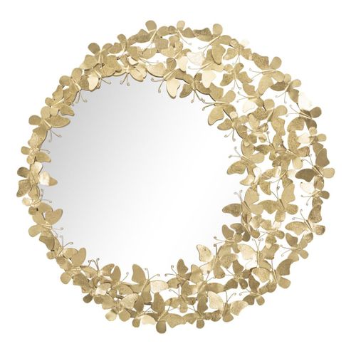 Miroir avec Cadre Papillon 31, Or, 81,5x3,5x81,5 cm, Epikasa