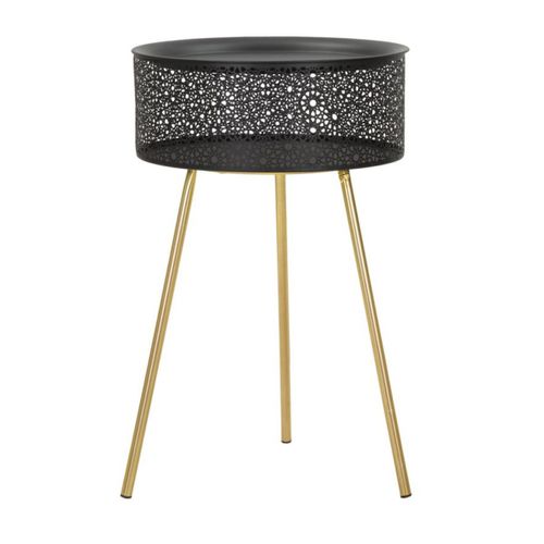 Table Basse Mf521, Noir, 40x40x65 Cm, Epikasa