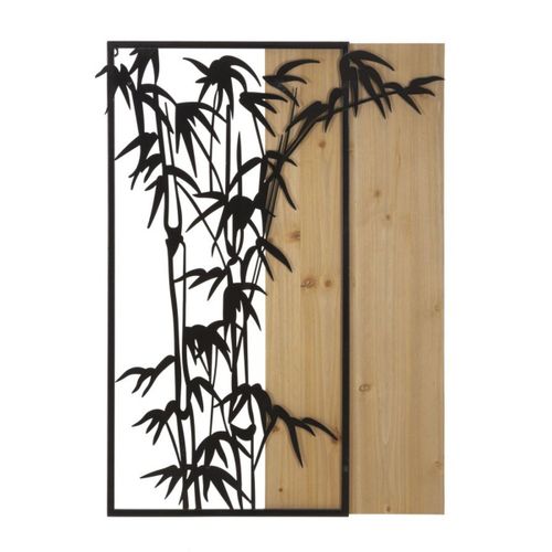 Décoration en Métal et Bois Bambou, Marron, 58x2x80 cm, Epikasa