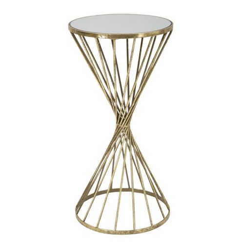 Table À Manger Mf591, Or, 35x35x70 Cm, Epikasa