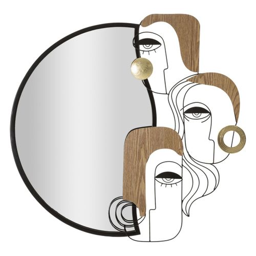 Miroir avec Cadre MF493, Marron, 83x80x80 cm, Epikasa