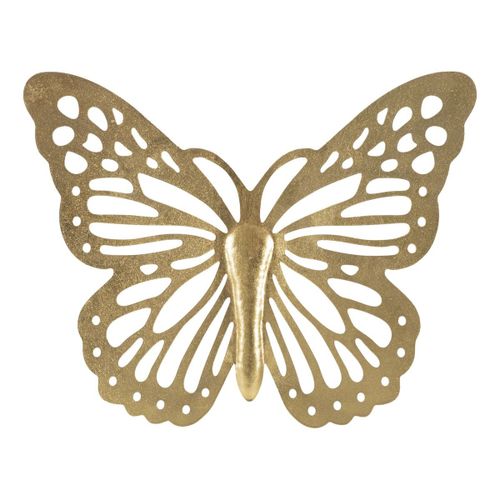 Décoration 3D en Métal Papillon, Or, 43x2x35 cm, Epikasa
