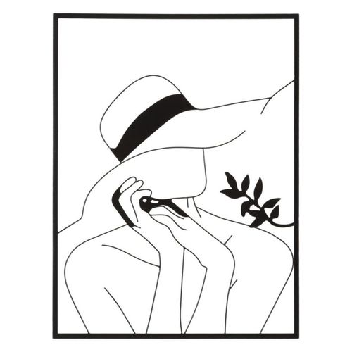 Décoration en Métal Visage 5, Noir, 60x1x80 cm, Epikasa