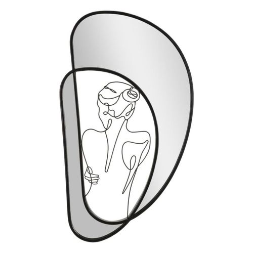Miroir avec Cadre MF510, Noir, 40,6x3,2x70,5 cm, Epikasa