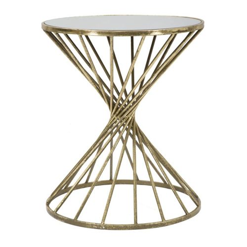 Table Basse Mf549, Or, 42x42x50 Cm, Epikasa