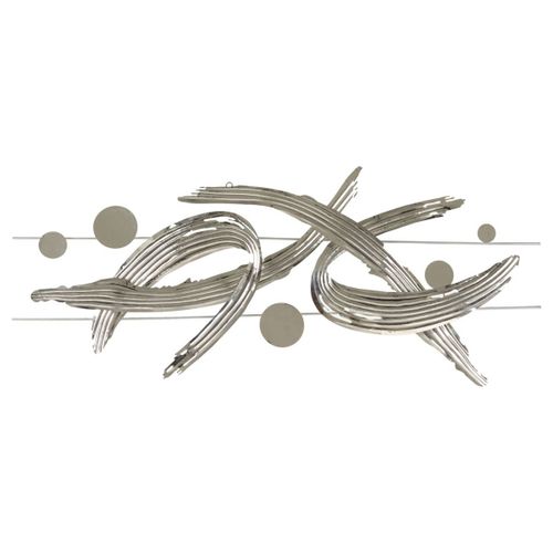 Décoration 3D en Métal Abstrait 1, Argent, 121x5x52 cm, Epikasa