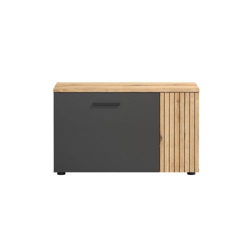 Banc Avec Rangement Esteban, Anthracite, 80x48x36 Cm, Epikasa