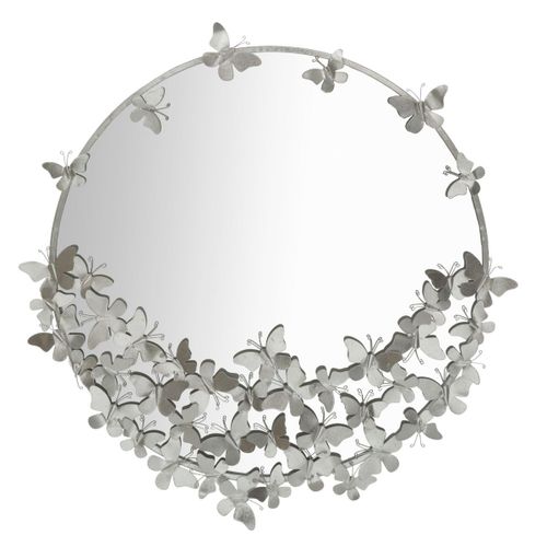 Miroir avec Cadre Papillon 30, Argent, 91x3x94 cm, Epikasa