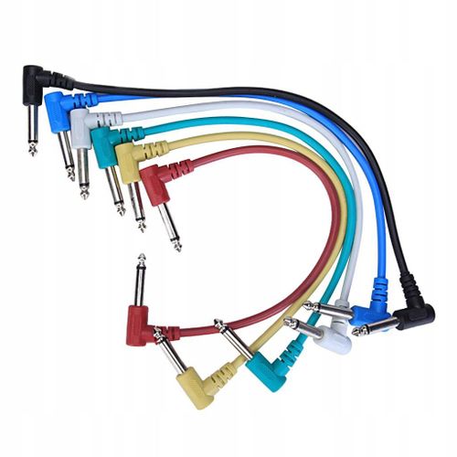 6 Pièces Câbles Coudés Pour Pédales D'effets De Guitare, Jack 6,35 Mm