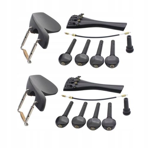2 Jeux De Mentonnières Durables En Ébène Pour Violon 4/4