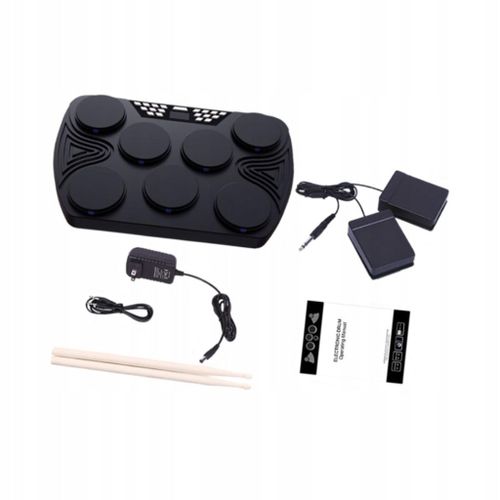 Batterie Électronique 7 Pads, Pliable, Facile À Ranger, À Enrouler, Pour La Pratique De La Batterie