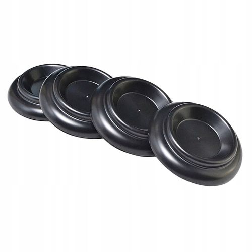 Lot De 4 Repose-Pieds Ronds En Plastique Noir Avec Roulettes Pour Piano