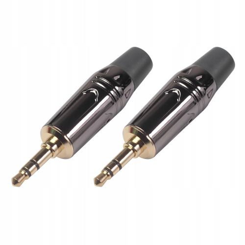 Adaptateur de casque jack mâle 3,5 mm plaqué or avec prise arrière, 2 pièces