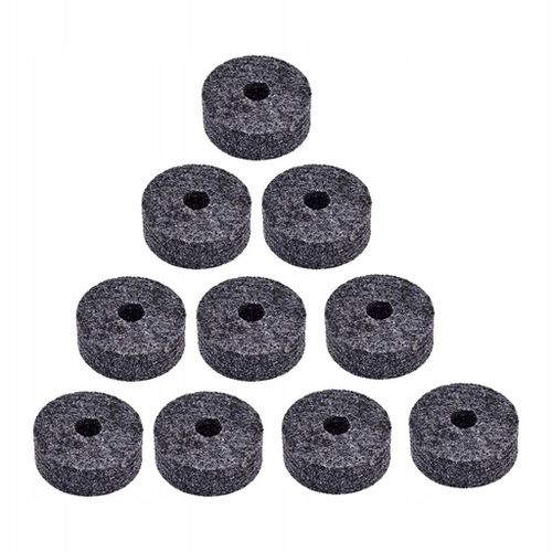 10 Feutres Pour Pieds De Cymbales. Feutres Ronds Pour Charleston, Pour Batterie, En Gris.