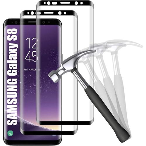 2 Pièces Verre Trempé Pour Samsung Galaxy S8 Couverture Complète Film Protection Écran Hd Ultra Dureté 9h Sans Bulles Vitre Protecteur D'écran Pour Samsung Galaxy S8