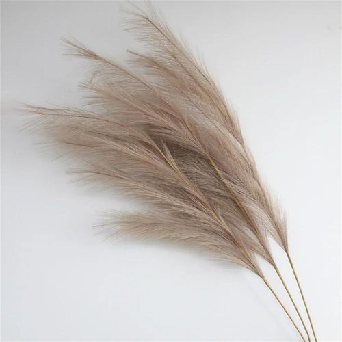 3 pièces 39 ''grande herbe de Pampas fleurs artificielles fausses plantes à roseaux pour fête de mariage maison Boho décor Faux Pampas Reed fleurs en soie--coffee