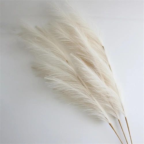 3 pièces 39 ''grande herbe de Pampas fleurs artificielles fausses plantes à roseaux pour fête de mariage maison Boho décor Faux Pampas Reed fleurs en soie--BBlanc