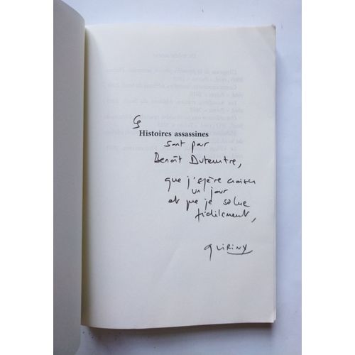 Bernard Quiriny Histoires Assassines S.P. Avec Envoi Autographe Signé 2015 Rivages