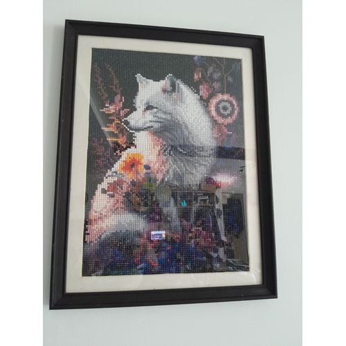 Diamond painting renard blanc
