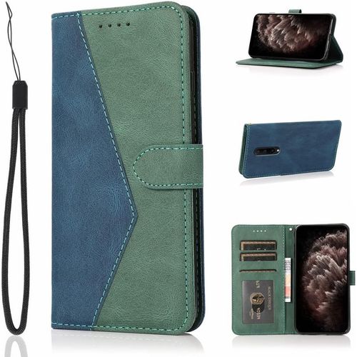 Coque Pour Oneplus 7 Pro/Oneplus 7t Pro Portefeuille Housse De Cuir Pu Et Fonction Support, Conception D'épissage Flip Slim Case Pour Oneplus 7 Pro/Oneplus 7t Pro - Vert