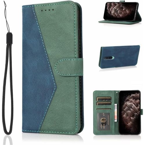 Coque Pour Oneplus 8 Portefeuille Housse De Cuir Pu Et Fonction Support, Conception D'épissage Flip Slim Case Pour Oneplus 8 - Vert