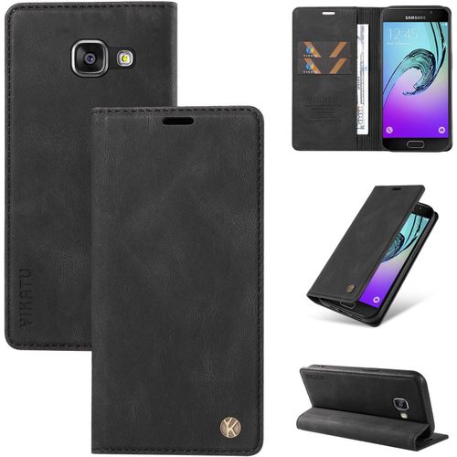 Coque Pour Samsung Galaxy A3 2016 / Sm-A310f, Premium En Cuir Pu Antichoc Anti-Rayures Flip Case, Etui Portefeuille Magnétique Support Fonction Coque De Protection Noir