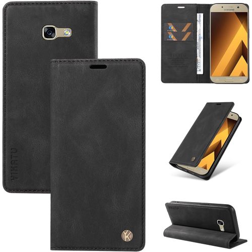 Coque Pour Samsung Galaxy A5 2016 / Sm-A510, Premium En Cuir Pu Antichoc Anti-Rayures Flip Case, Etui Portefeuille Magnétique Support Fonction Coque De Protection Noir