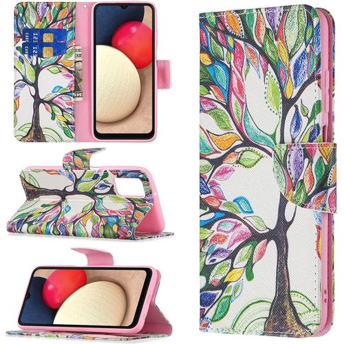 Coque Pour Nokia 3.2 2019 Etui Flip/Folio Phone Cover Case Emplacement Carte Wallet Antichoc Premium Housse Fonction De Support Arbre Coloré