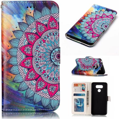 Coque Pour Lg G6 Etui De Protection Anti Choc Intérieur En Tpu Fonction Support Fermeture Magnétique Silicone Bumper Fashion Cover Tournesol