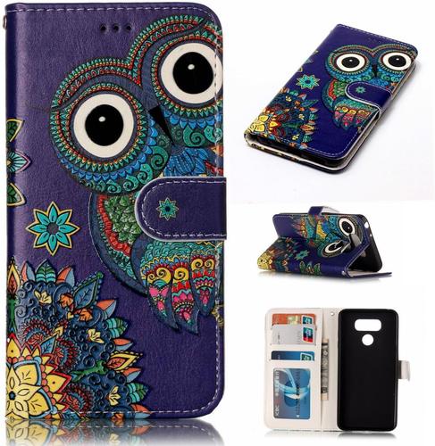 Coque Pour Lg G6 Etui De Protection Anti Choc Intérieur En Tpu Fonction Support Fermeture Magnétique Silicone Bumper Fashion Cover Hibou